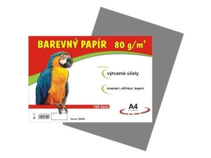 Barevný papír A4 100ks 80g šedý 230 200590
