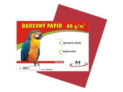 Barevný papír A4 100ks 80g červený 230 200530