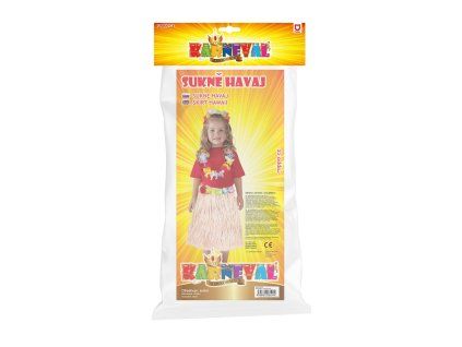 081024 SUKNĚ HAWAJ DĚTSKÁ 45CM PŘÍRODNÍ