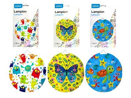 D612013 Lampion 25 cm kulatý dětský mix LUMA