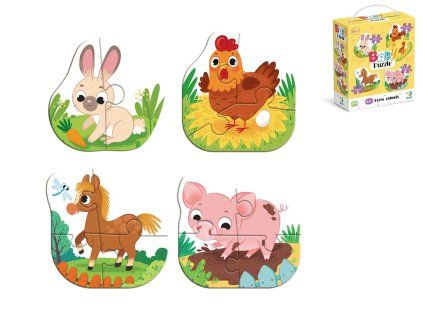 PUZZLE ZVÍŘÁTKA FARMA 12,5X11,5CM 4D  36915