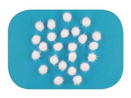 KULIČKY PLYŠOVÉ BÍLÉ 1,5CM 24 KS V SÁČKU 3294