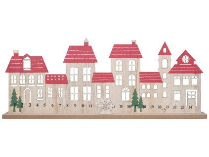 ADVENTNÍ KALENDÁŘ DŘEVĚNÝ DOMKY NA POSTAVENÍ 4987