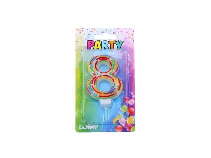 W017554 PÁRTY SVÍČKA ČÍSLO 8 ČÁRKY