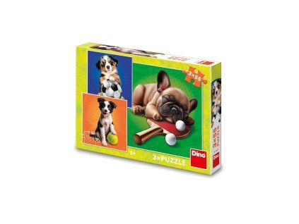 DINO PUZZLE 3X55 DÍLŮ PSÍ SPORTOVCI   335431