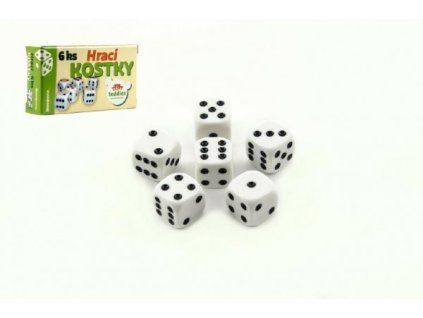 KOSTKY HRACÍ 13X13MM  6KS V KR  26009991