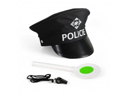 SADA ČEPICE POLICIE S PÍŠŤALKOU A PLÁCAČKOU BLISTR  221482