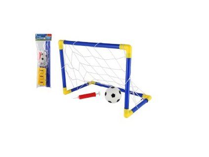 FOTBALOVÁ BRANKA PLAST 44X31CM S MÍČKEM A PUMPIČKOU V SÁČKU 861700