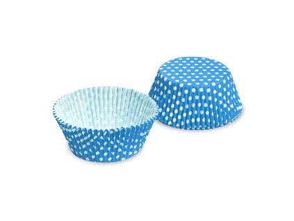 Košíčky cukrářské 50x30mm puntíky bílomodré, 40ks 16.65584