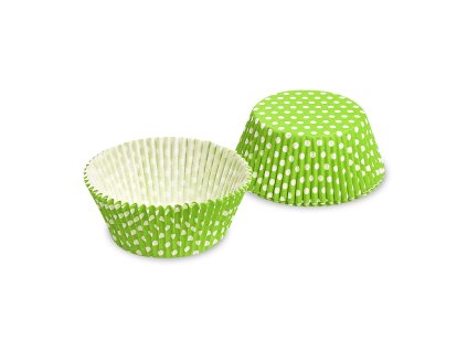 Košíčky cukrářské 50x30mm puntíky bílozelené, 40ks 16.65585
