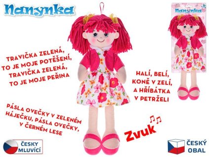 PANENKA NANYNKA ČERVENÁ 50CM NA BATERIE  48272