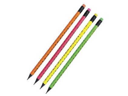 TROJHRANNÁ TUŽKA HB S GUMOU NEON 833507