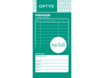 1070 Obchodní paragon, 100 listů