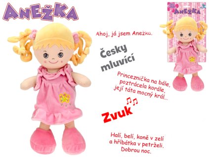 PANENKA ANEŽKA 36CM ČESKY MLUVÍ A ZPÍVÁ BLONDÝNKA  48248