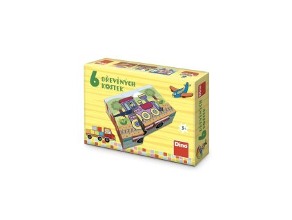 DINO DŘEVĚNÉ KOSTKY 6KS DOPRAVNÍ PROSTŘEDKY  643178