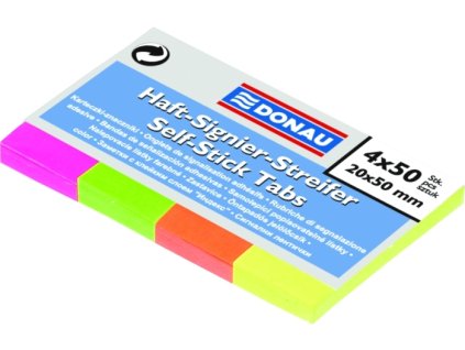 Záložky samolepící, neonové mix, 20x50mm, 200 ks U7576001PL-99
