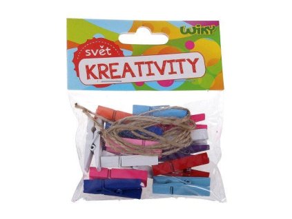 KOLÍČKY BAREVNÉ 3,5 CM, 15KS + PROVÁZEK W026573