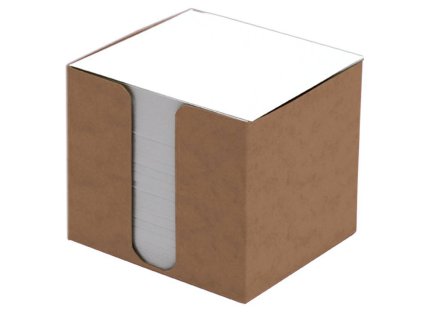 Špalíček papírový 8,5x8,5x8cm bílý, prešp.krabička kraft 108815