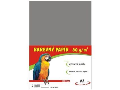 Barevný papír A3 100ks 80g šedý 230 190590