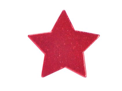 8886422 Dekorace hvězda 24ks červená 2,5cm lepící