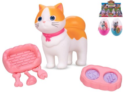 KOČKA 8,5CM VE VAJÍČKU S DOPLŇKY 3D  51292