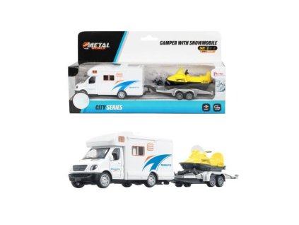 AUTO OBYTNÉ KOV/PLAST 22CM SE SNĚŽNÝM SKÚTREM 542933