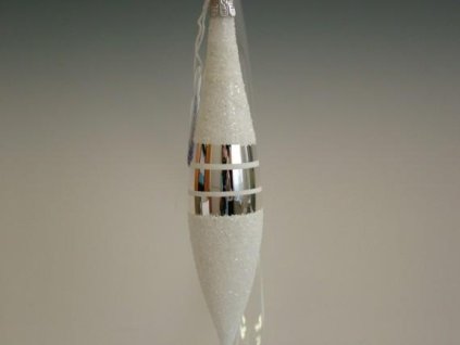 RAKETA STŘÍBRNÁ BÍLÝ POSYP 5KS 14X3CM 01237-81359