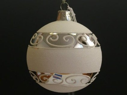 KOULE STŘÍBRNÁ BÍLÝ SYP. PLAST, DEOR 6KS 6CM 01276-81930