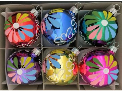 KOULE K/5 DEKOR KYTKA BAREVNÁ 6KS 5CM 01893-96641