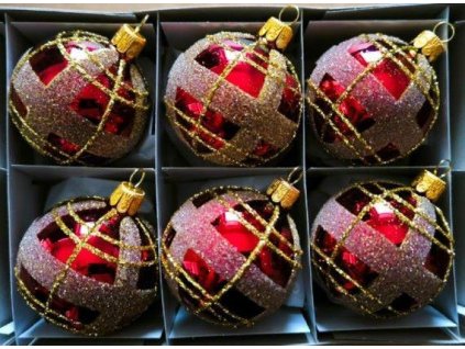 KOULE TM. BORDO LESK DEKOR 6KS 6CM 02069-97796