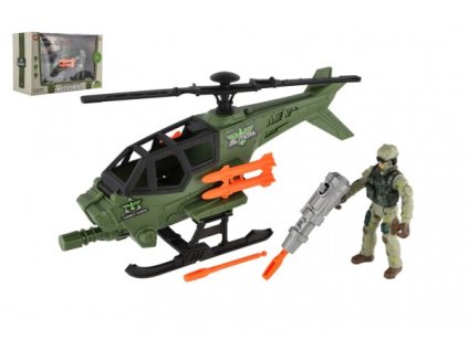 SADA VOJENSKÁ HELIKOPTÉRA + VOJÁK S DOPLŇKY PLAST V KR   800228