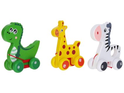 ZVÍŘÁTKO 13CM TAHACÍ NA KOLEČKÁCH 3D  W047558
